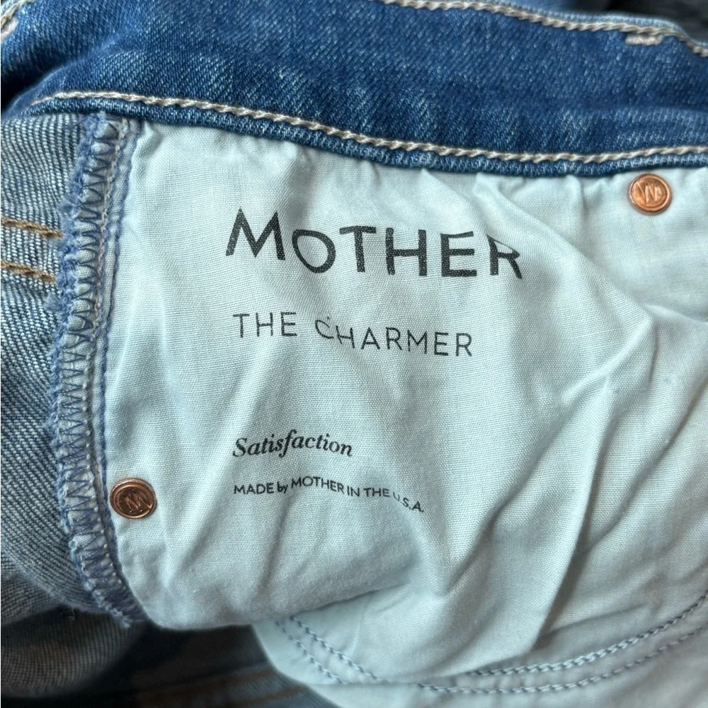 Mother denim the charmer satisfaction blue skinny jeans size 27